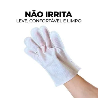 Luvas Descartáveis Para Higienização De Pets Limpeza Banho a Seco Gato