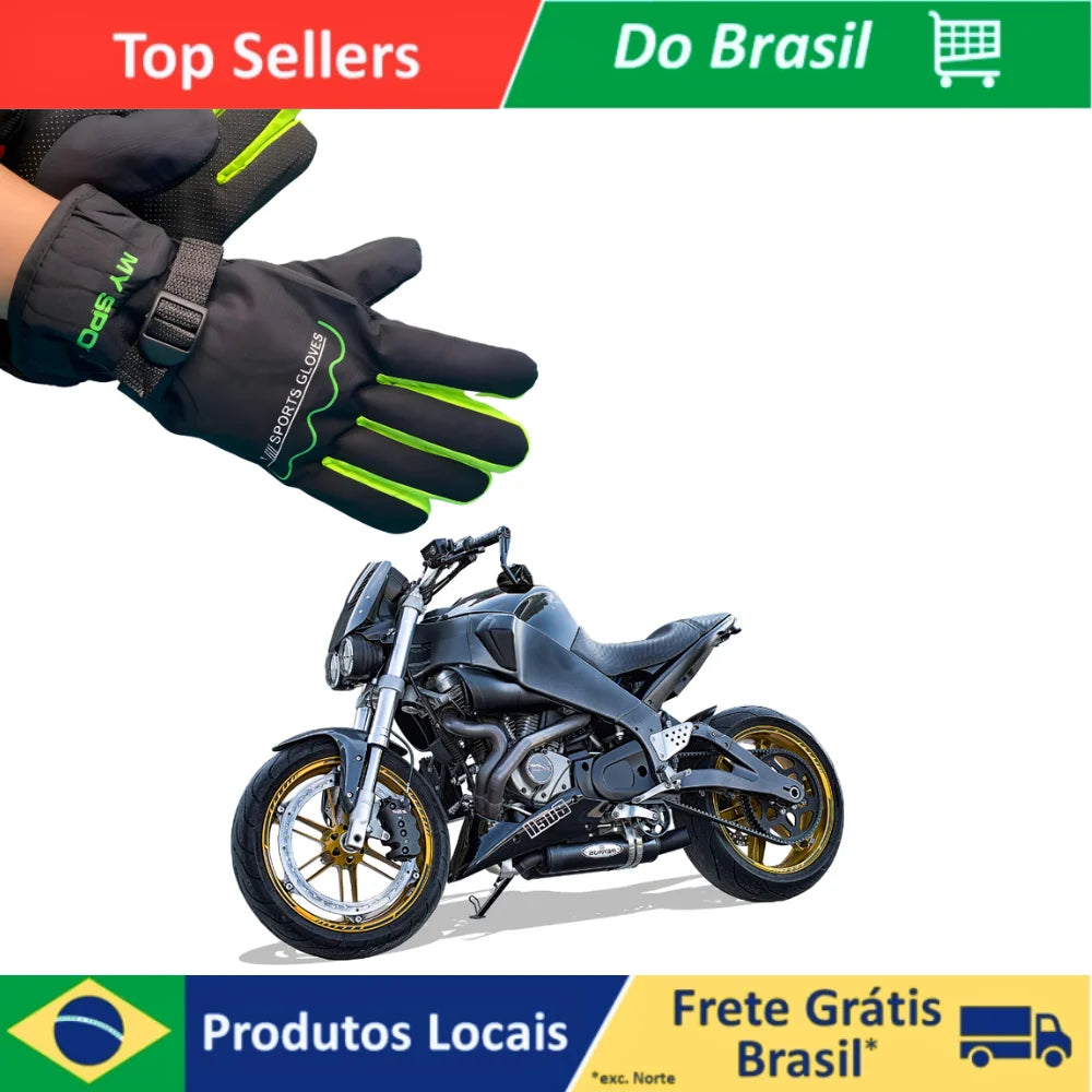 Rutschfeste Handschuhe für Motorradfahrer, Unisex-Handschuhe für Motorrad/Fahrrad, gefüttert, mit Verstellmöglichkeiten