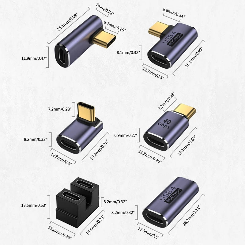 Carregador USB 4.0 PD 100W 8K 60Hz com conector para Macbook 40Gbps de alta velocidade