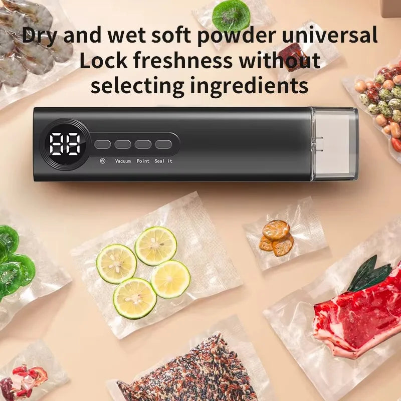 Seladora a vácuo portátil sem fio para armazenamento de alimentos/USB