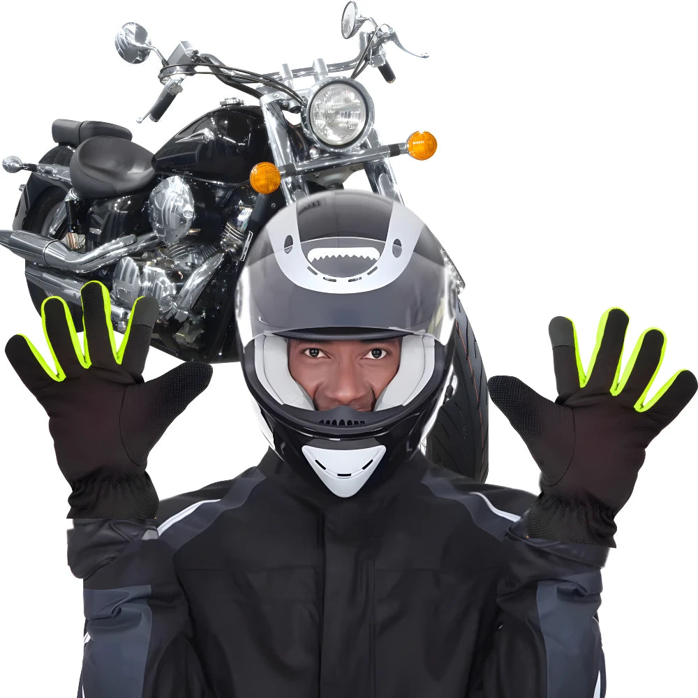 Rutschfeste Handschuhe für Motorradfahrer, Unisex-Handschuhe für Motorrad/Fahrrad, gefüttert, mit Verstellmöglichkeiten