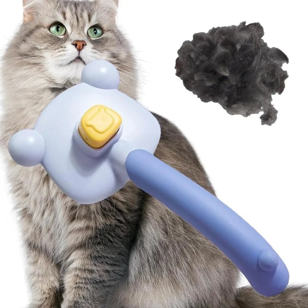 Escova Pente Massageadora Removedora de Pelos Gato e Cachorro com Botão…