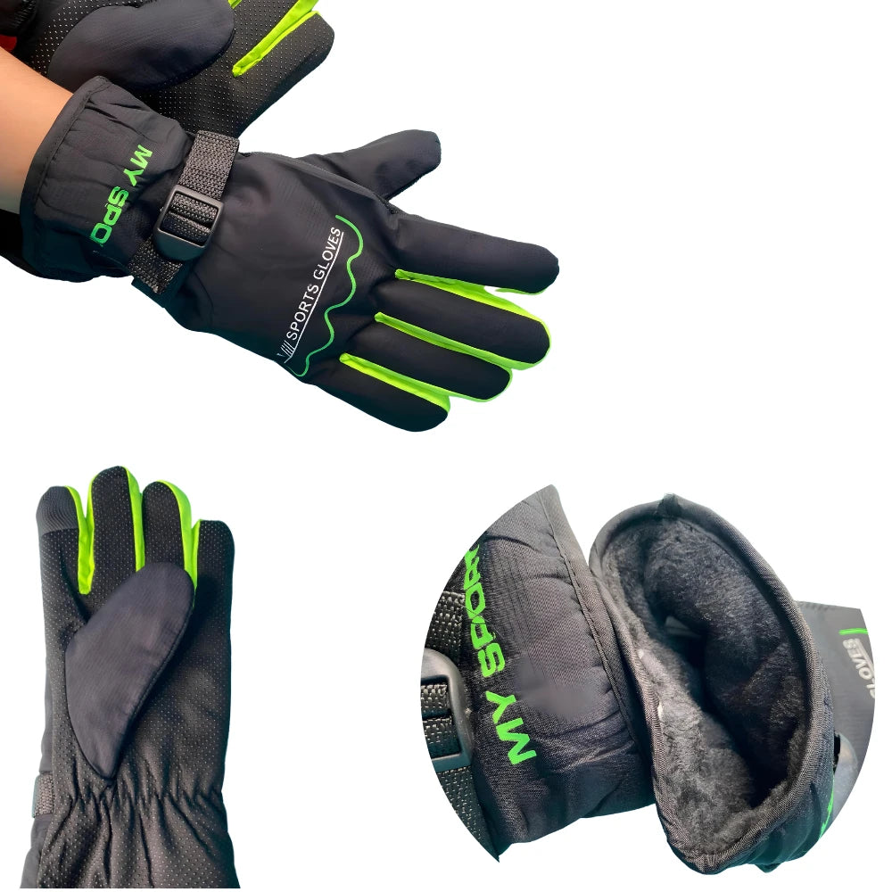 Rutschfeste Handschuhe für Motorradfahrer, Unisex-Handschuhe für Motorrad/Fahrrad, gefüttert, mit Verstellmöglichkeiten
