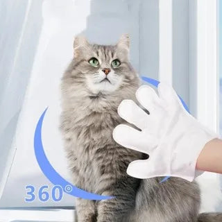 Luvas Descartáveis Para Higienização De Pets Limpeza Banho a Seco Gato