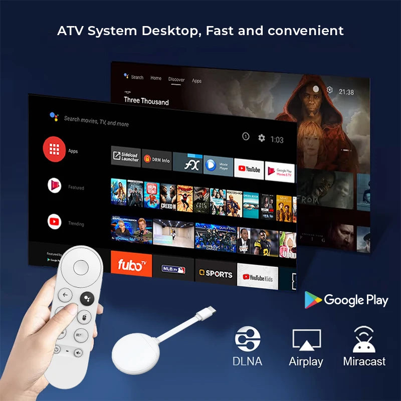 Android 14.0, Chip Allwinner H313 Quad Core, TV Box com suporte a comandos de voz.