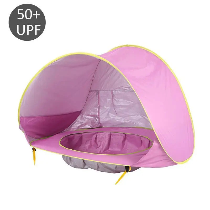 Tenda de praia infantil com proteção solar UPF 50+, impermeável e com proteção UV