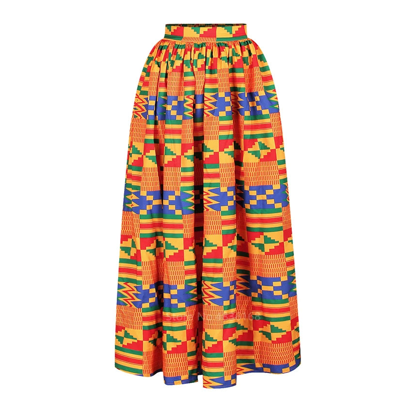 Vestido africano feminino para o outono, conjunto de duas peças, manga comprida