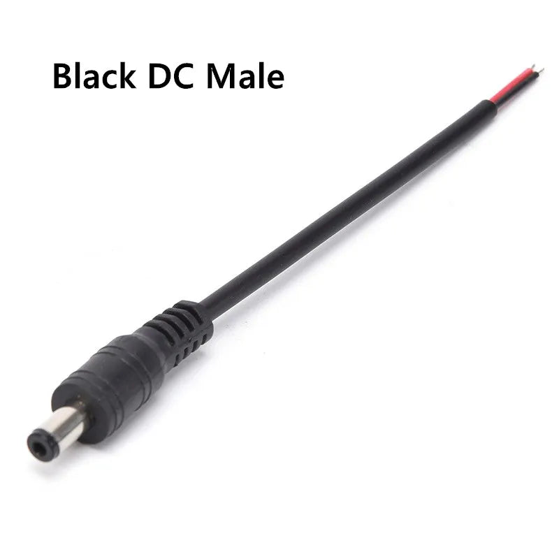 1/5/10 peças Cabo de alimentação DC macho-fêmea Adaptador de conector 5,5x2,1mm