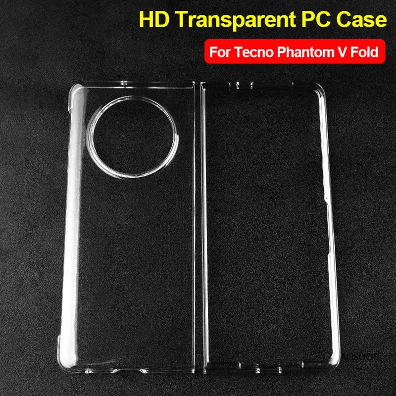 Capa transparente HD para Tecno Phantom V Fold, ultrafina e transparente