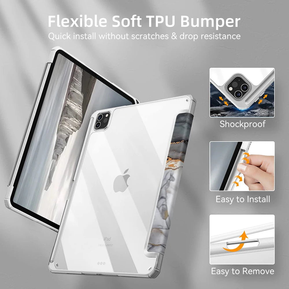 Capa para iPad para iPad 10ª geração, compatível com iPad Air 11, 13, M2, Pro 11, 13, M1, 10.2…