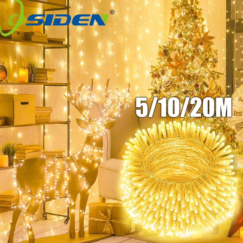 Luzes de Natal LED 5/10/20M 220V à prova d'água