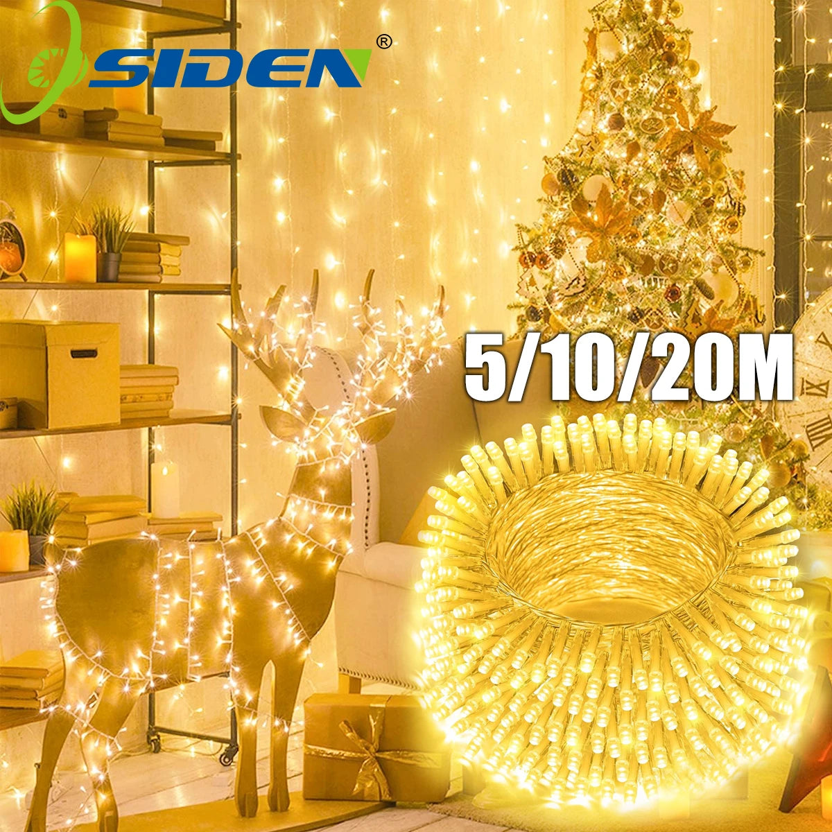 Luzes de Natal LED 5/10/20M 220V à prova d'água
