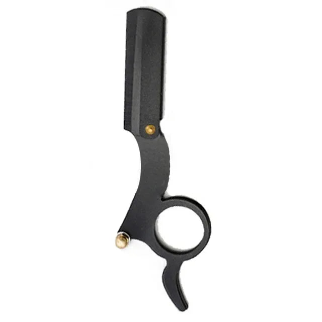 Aparelho de barbear manual para polegar, reto, para barba e sobrancelhas, depilador masculino…