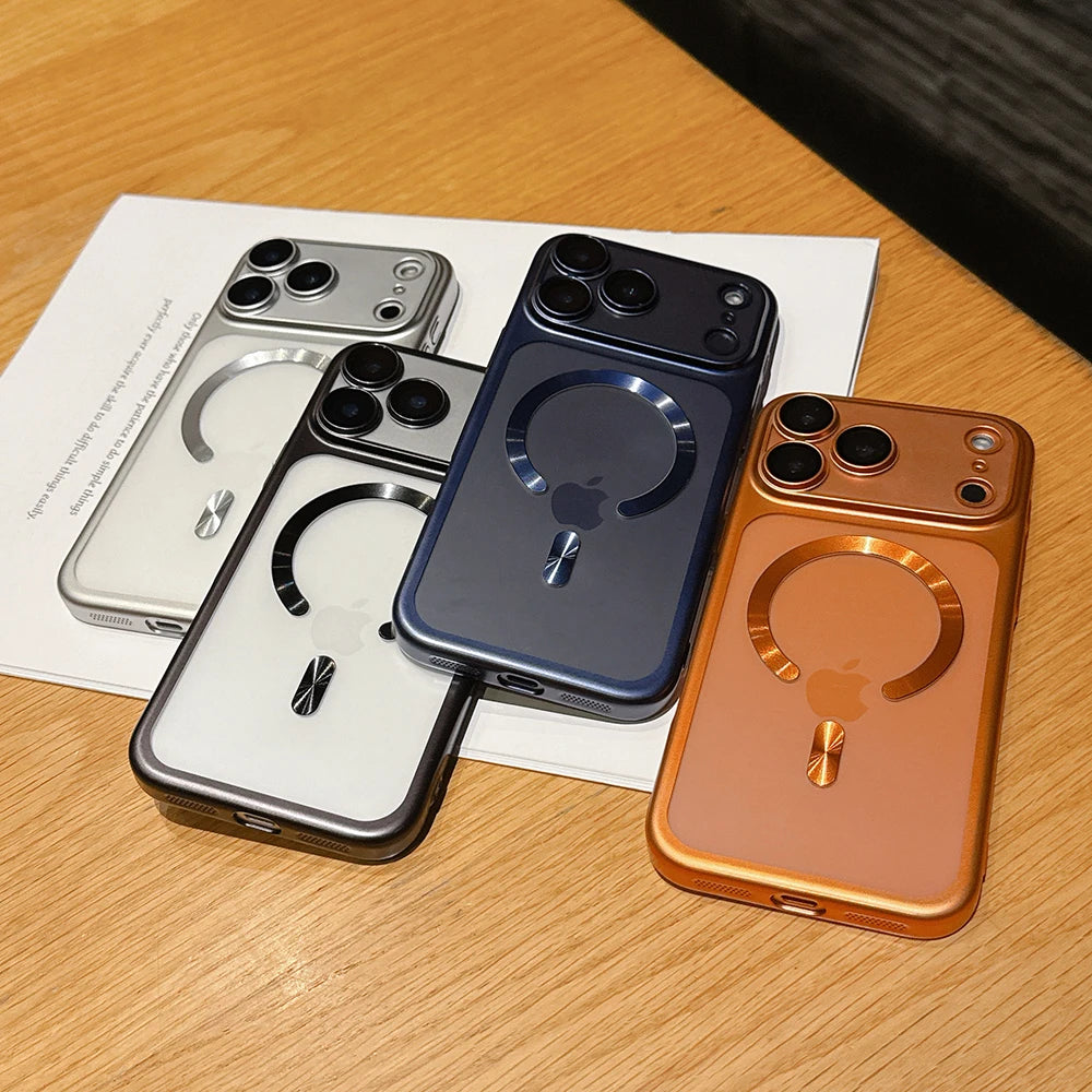 Capa magnética fosca translúcida de luxo para iPhone 17 Pro Max, 17 Pro, 7 e…