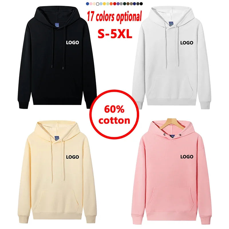 Personalisierter 60% Baumwoll-Hoodie Herren Mode Langarm Sweatshirts Damen Persönlichkeit Bedruckter Streetwear Kapuzenpullover Sudaderas