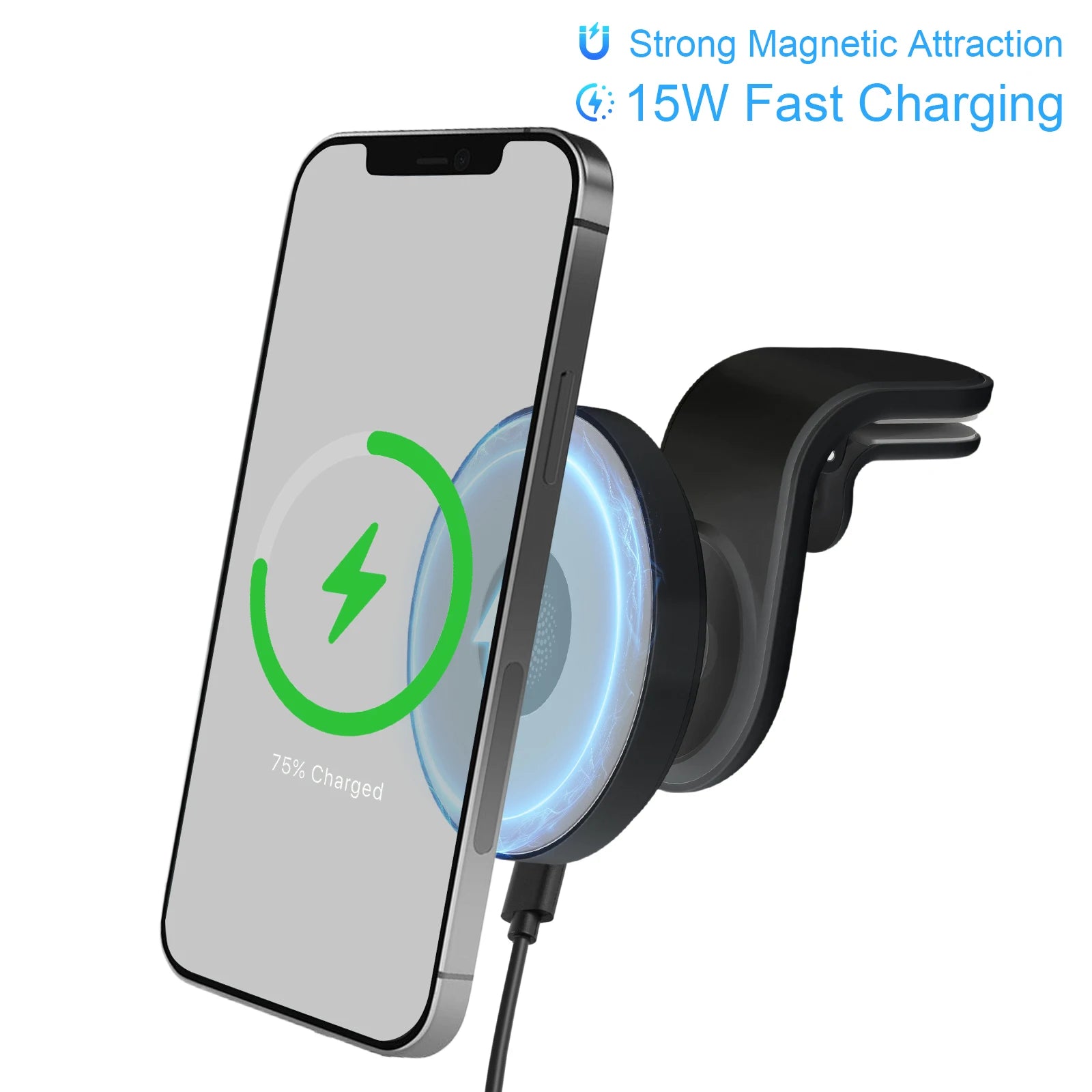 Suporte Magnético com Carregamento Rápido para Carro (15W)