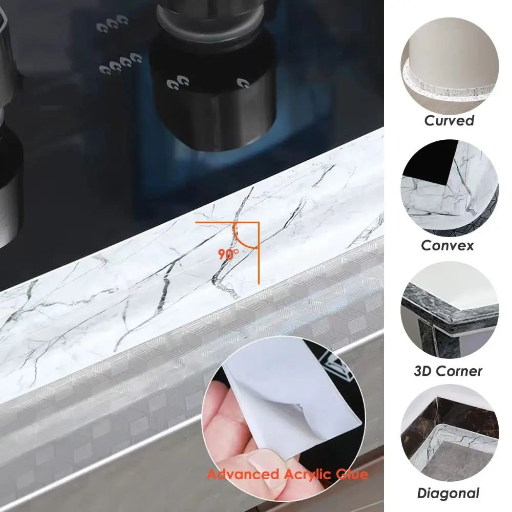 Fita de vedação autoadesiva antimofo para azulejos decorativos de chuveiro