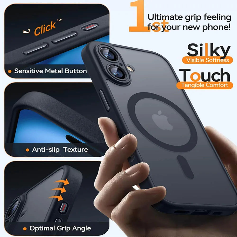 Capa magnética de luxo à prova de choque para iPhone 17 Air 16 15 14 13