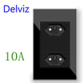 Tomada elétrica padrão Delviz Brasil, 10A/20A, 2 pinos, AC 110V~250V, 1