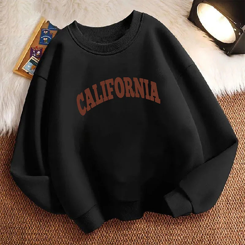 Moletom infantil com capuz e estampa da letra "California"
