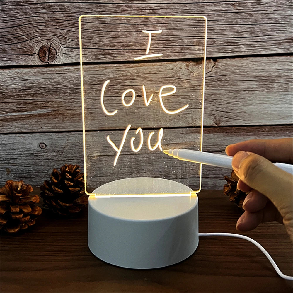 Luz noturna transparente com LEDs luminosos, luz noturna de acrílico luminosa com USB…