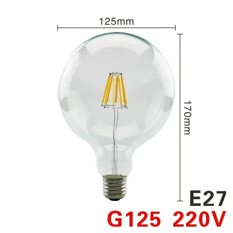 Lâmpada LED retrô Edison E14 E27 AC 220 2W 4W 6W 8W Lâmpada de vidro vintage C3…