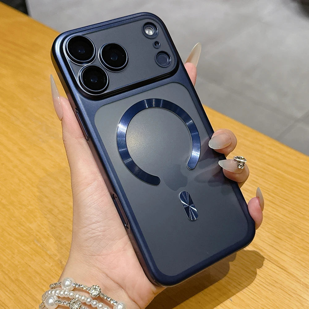 Capa magnética fosca translúcida de luxo para iPhone 17 Pro Max, 17 Pro, 7 e…