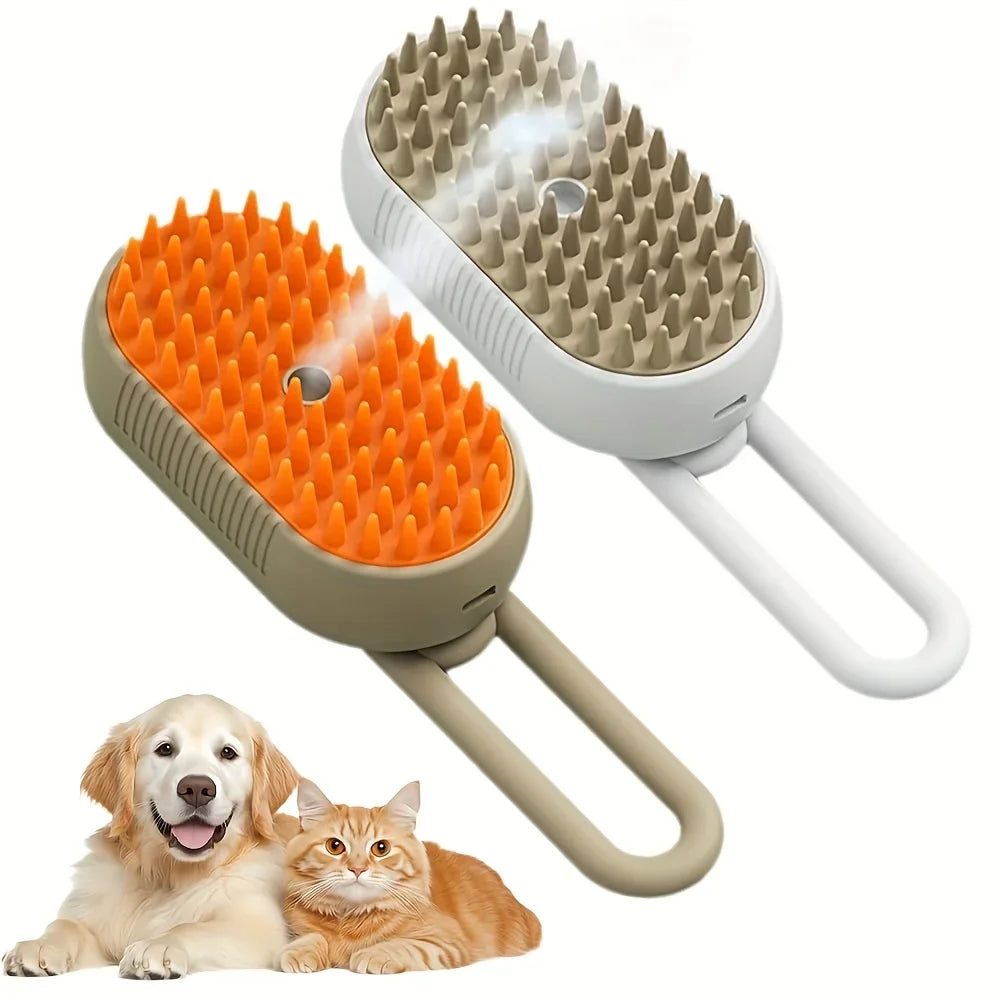 Escova a vapor 3 em 1 para animais de estimação - escova para gatos - vaporizador para gatos - removedor de pelos de animais de estimação…