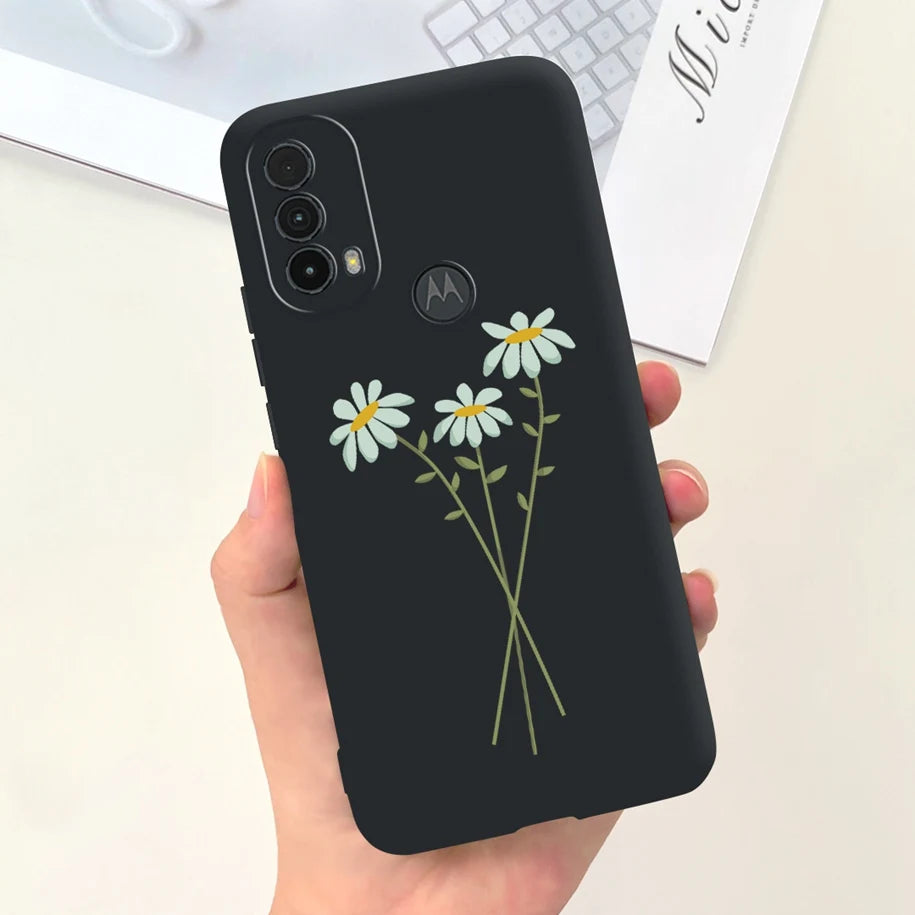 Capa de silicone com estampa de dinossauro para Moto E20 (XT2155 XT2155-1).