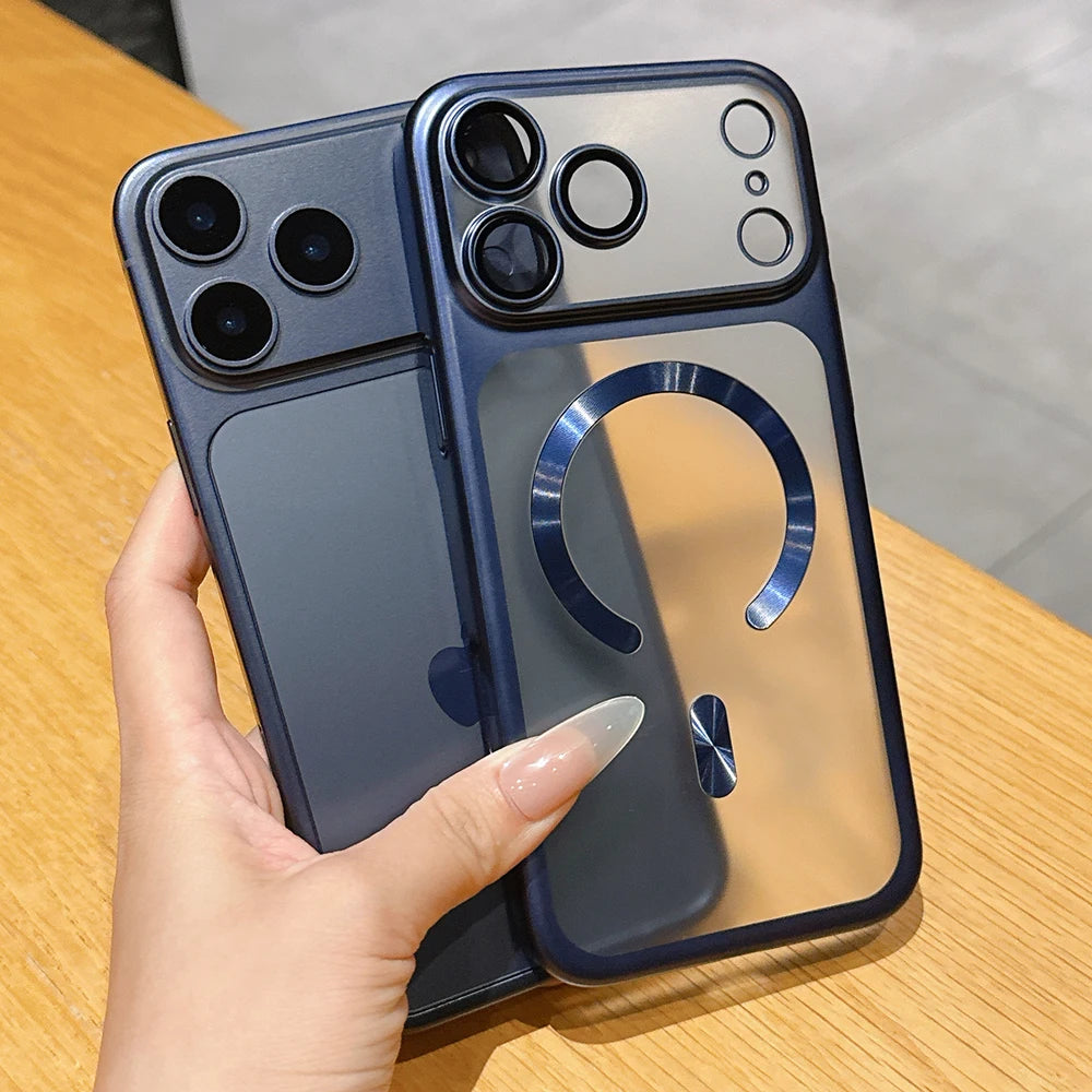 Capa magnética fosca translúcida de luxo para iPhone 17 Pro Max, 17 Pro, 7 e…
