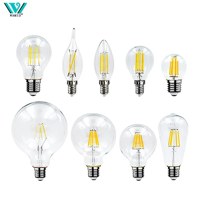 Lâmpada LED retrô Edison E14 E27 AC 220 2W 4W 6W 8W Lâmpada de vidro vintage C3…