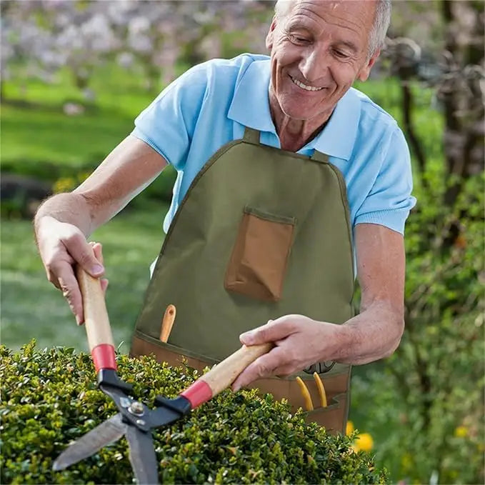 Gartenschürze, Schürzenmann, Ernteschürze mit Taschen, wasserdicht, verstellbar, verstärkte Knie für Rasenmähen und Mähen