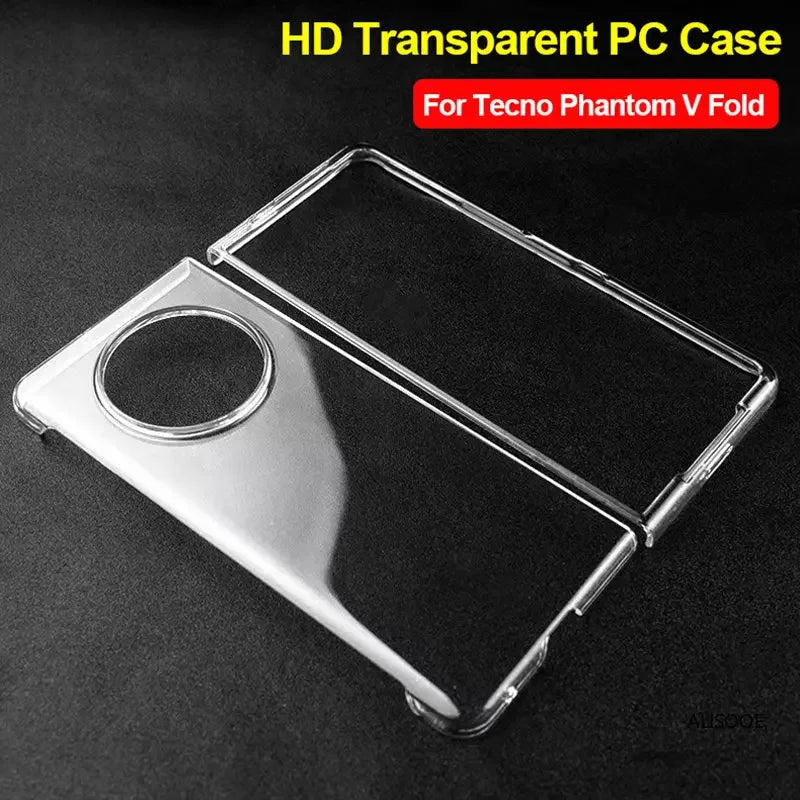 Capa transparente HD para Tecno Phantom V Fold, ultrafina e transparente