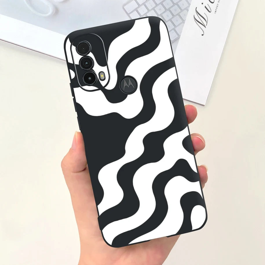Capa de silicone com estampa de dinossauro para Moto E20 (XT2155 XT2155-1).