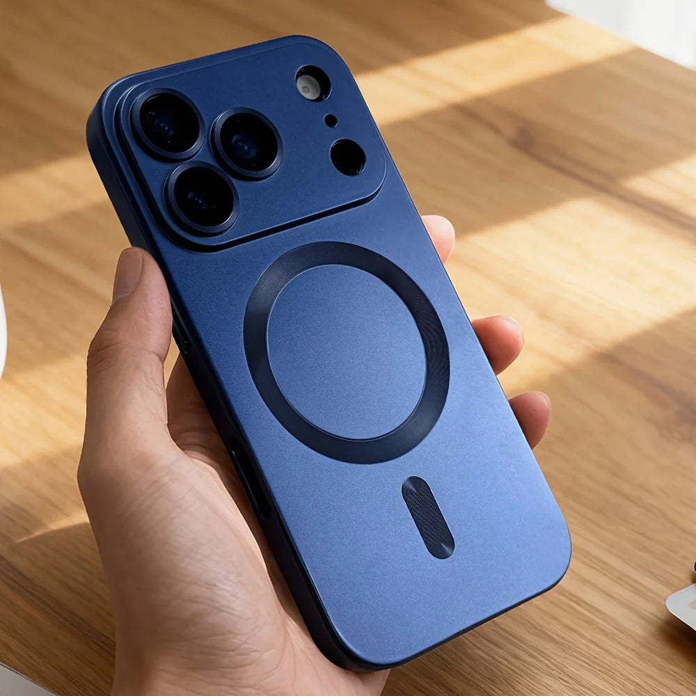 Capa magnética de TPU macio com pintura metálica para iPhone 17 Air 16 E 15