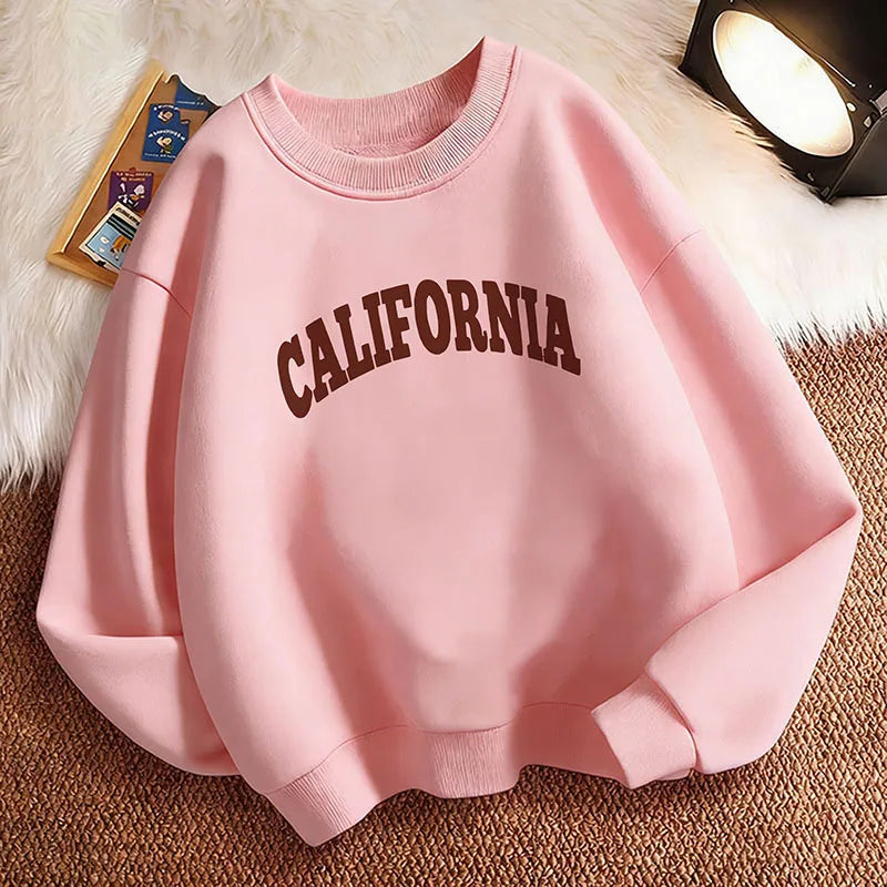 Moletom infantil com capuz e estampa da letra "California"