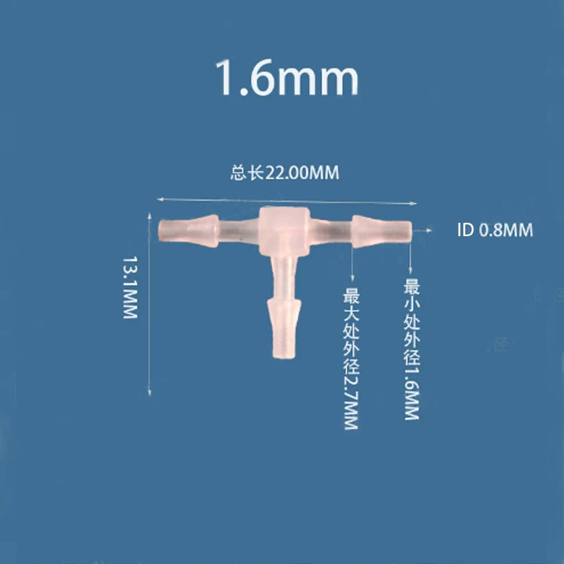 1 peça Conexão de Tubo de Plástico 1,6mm - 25mm Tipo T de 3 Vias com Barbela Pagoda