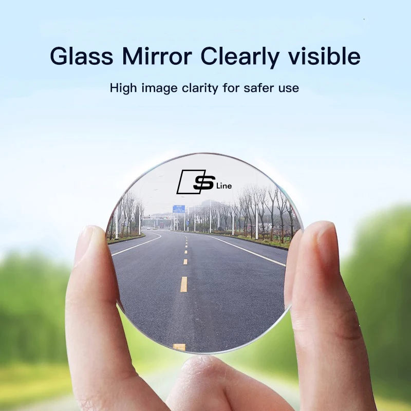Espelho retrovisor 360° pequeno e redondo para carro, acessório automotivo para Audi
