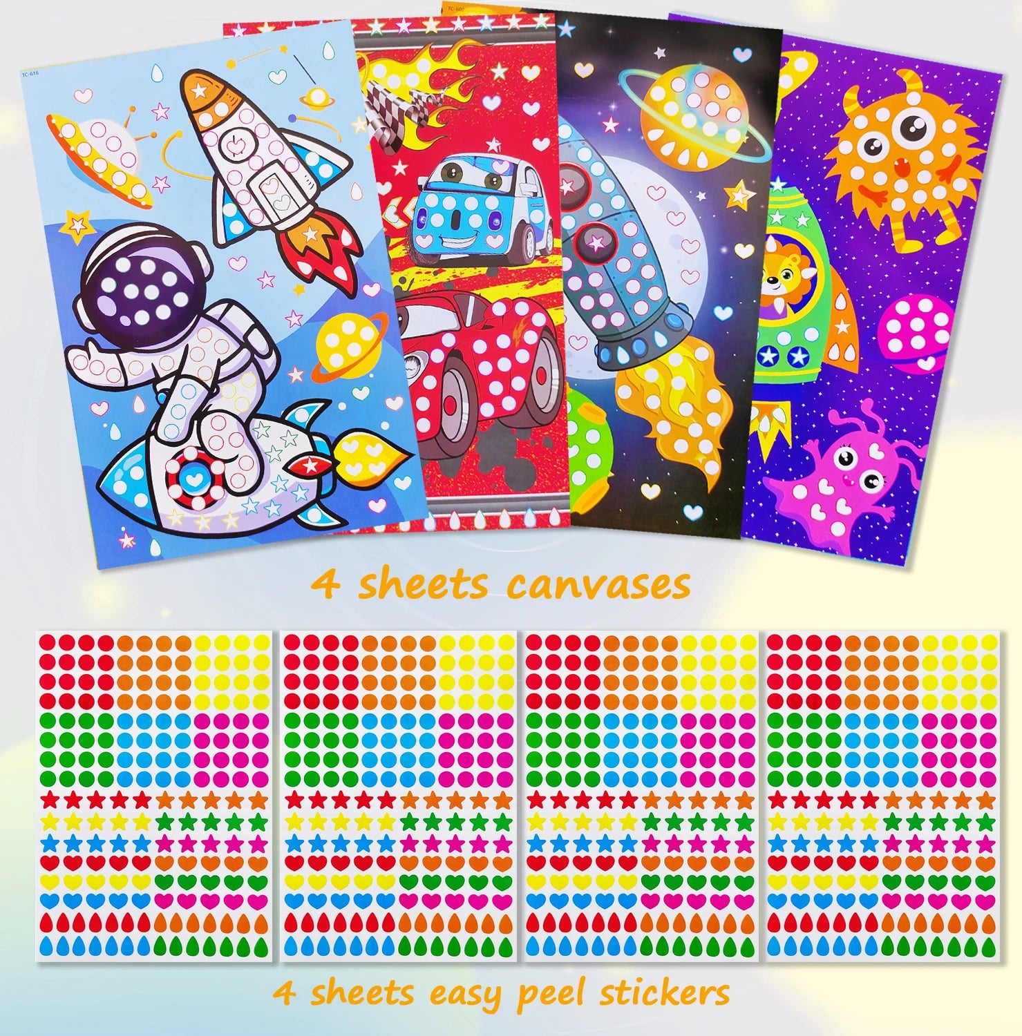 Livro de colorir infantil com pontos para colorir, faça você mesmo, desenho de animais de desenho animado em mosaico