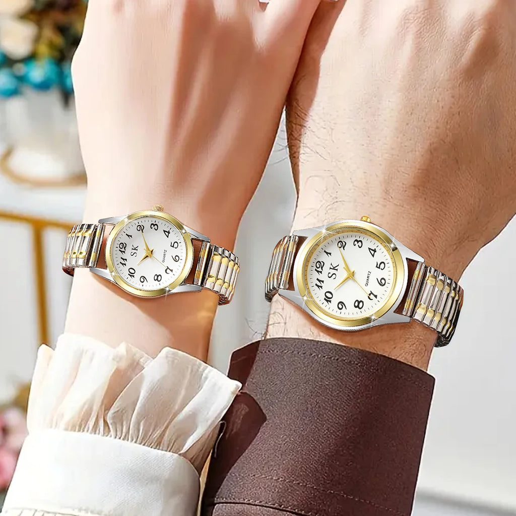 2 pçs moda casal relógios casual pulseira relógios femininos