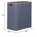 Cesto para roupa suja doméstica com tampa, cesto duplo para guardar roupa…