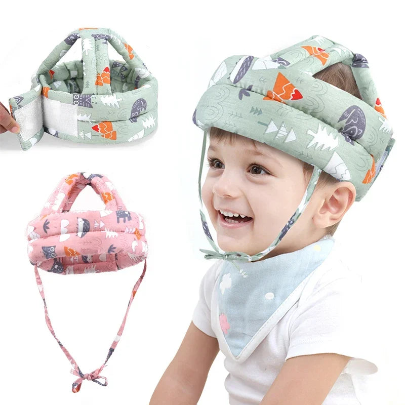 Capacete de proteção anticolisão para bebês, macio e confortável.