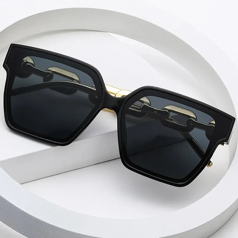 Óculos de Sol Retangulares Vintage Femininos - Lançamento 2023 - Marca Designer Retro