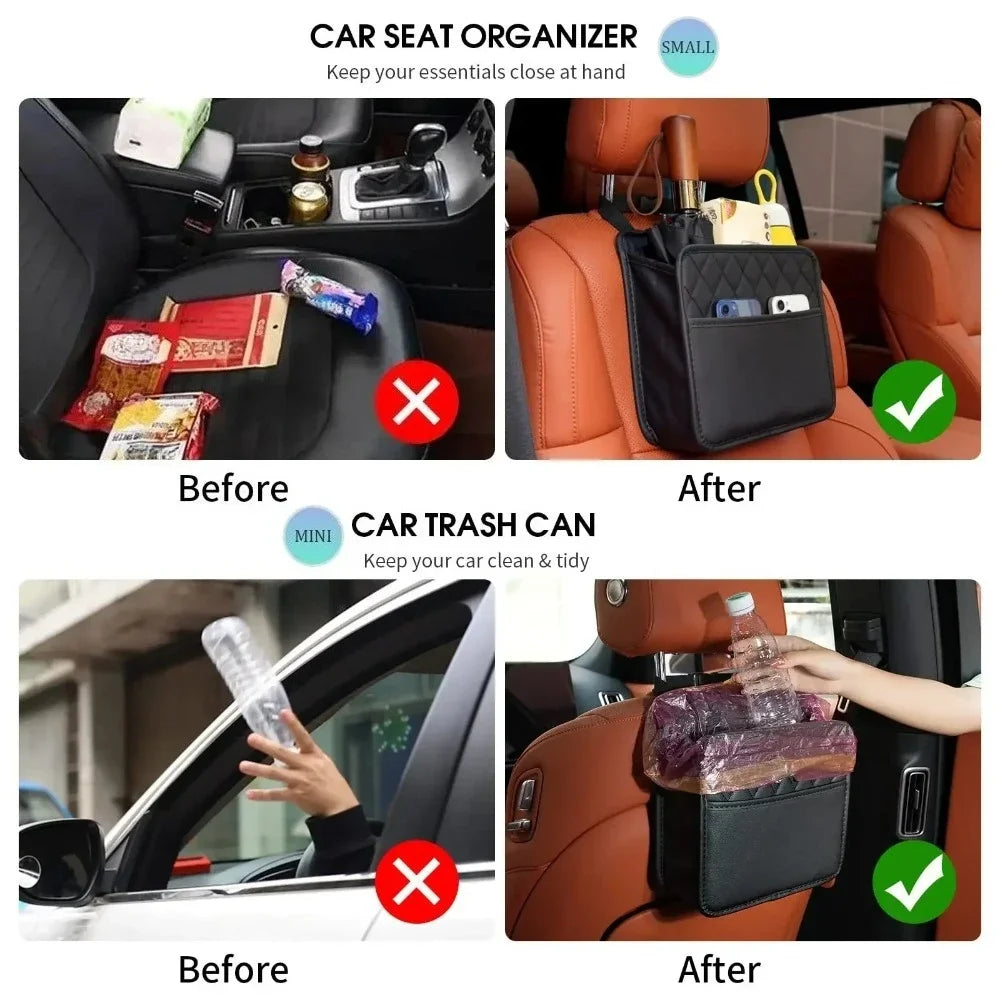 Bolsa multiuso para guardar cadeirinhas de carro, em couro, com bolso para lixo incluso – universal…