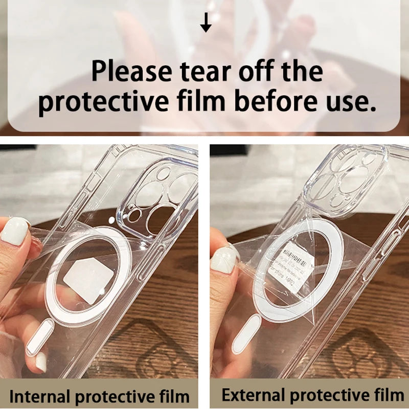 Capa Magnética Transparente com Carregamento Sem Fio Magnético Magesafe para iPhone 11