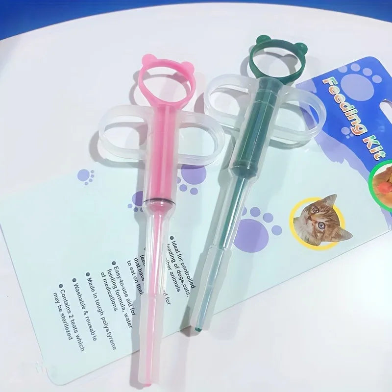 Dispensador de comprimidos para animais de estimação, adequado para cães e gatos, com seringa para medicamentos e comprimidos orais