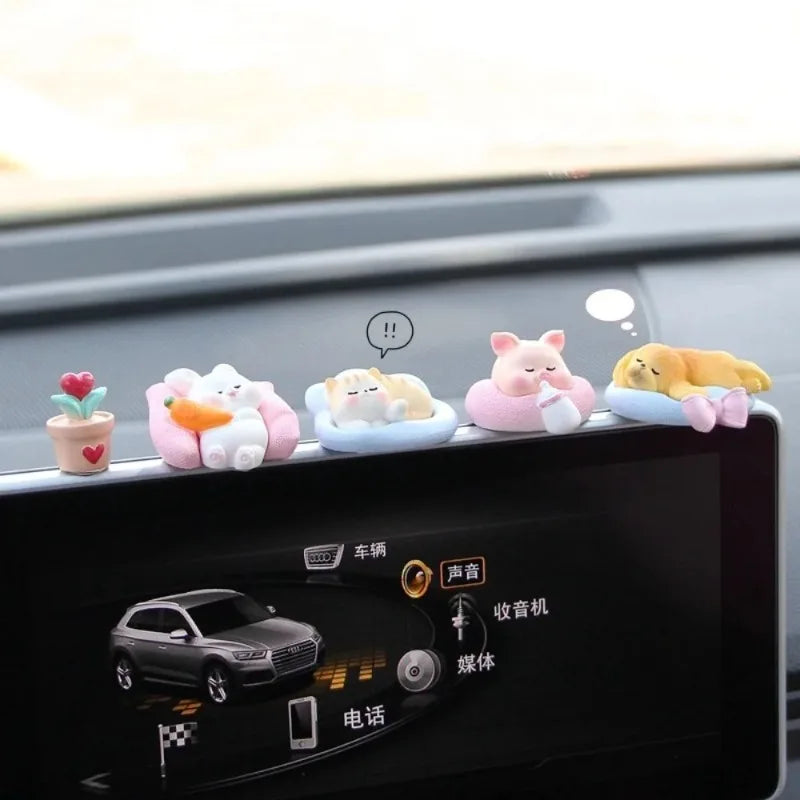 Acessórios fofos para carros, enfeite engraçado de animal kawaii, Auto Central irror…