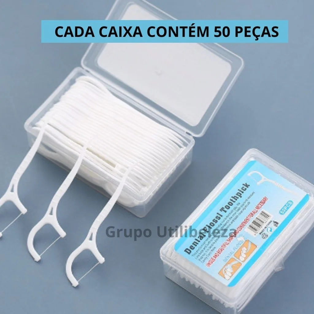 200 Unidades Fio Dental Haste Arqueada Ultr Fina Ideal Para Crianças E…