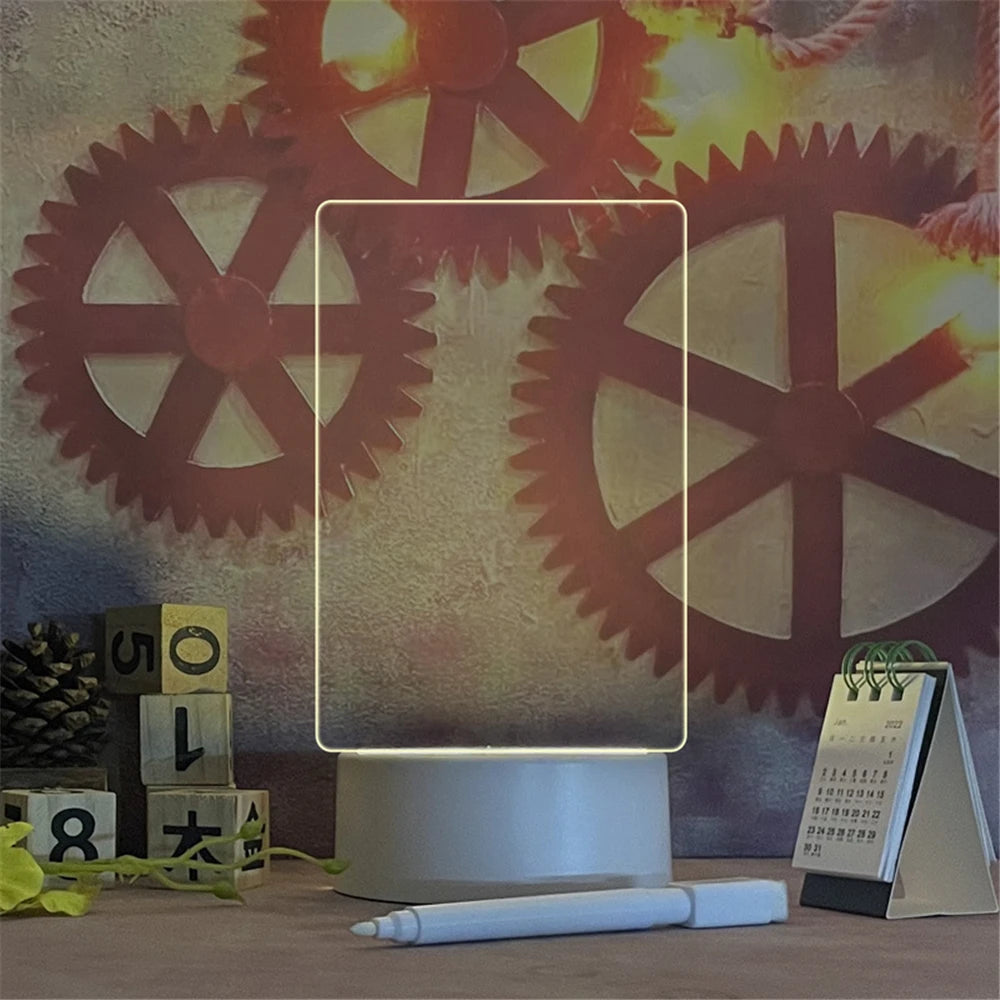 Luz noturna transparente com LEDs luminosos, luz noturna de acrílico luminosa com USB…