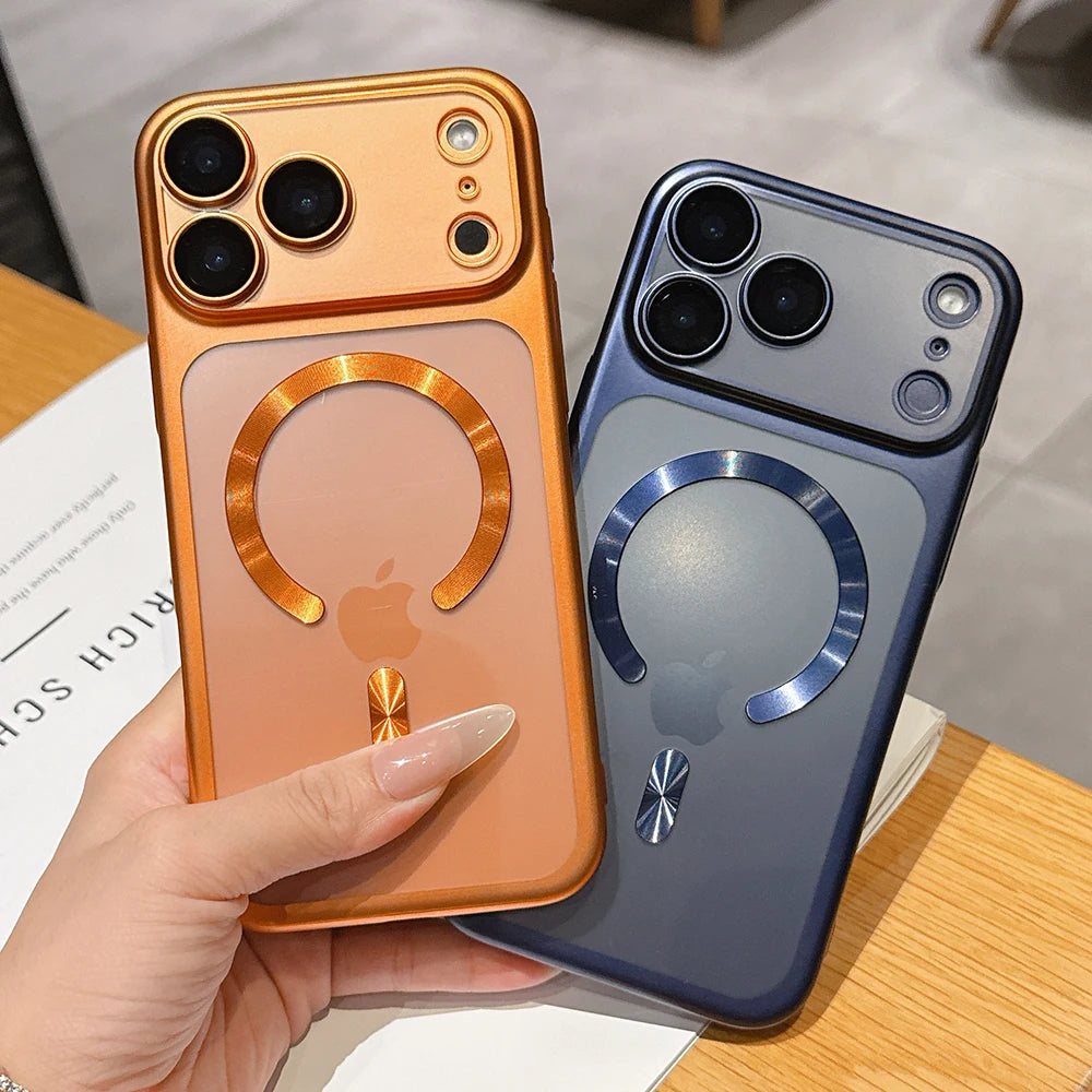 Capa magnética fosca translúcida de luxo para iPhone 17 Pro Max, 17 Pro, 7 e…